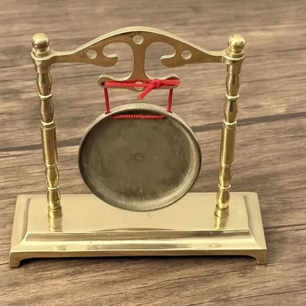 Vintage Brass Chinese Dragon Table Gong | 1970’s| No Striker